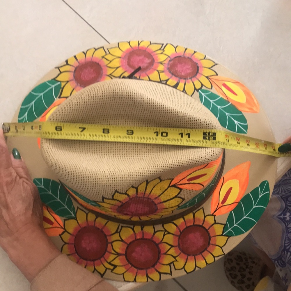 Floral Sun Hat with Black Band - Picture 12 of 14